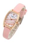 Top Plaza Womens Ladies Fashion Leather Wrist Watch Rectangle Elegant Simple Dial Analog Quartz Dress Watch, Pink, Classic