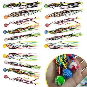 Nuangoo 30 Pièces Balle Rebondissantes,Balle Rebondissante avec Ruban, Cadeaux d'anniversaire pour Enfants, Jouets à Lancer pour fêtes d'anniversaire pour Enfants