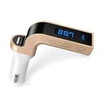 SEVAM LCD Bluetooth Car Charger Fm Kit Mp3 Transmitter USB and Tf Card Slot with in Built Mic Hands-Free Calling for All Android and iOS Devices (Colour May Vary)
