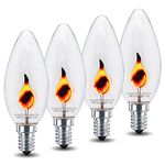 4 x 3w Flicker Flame Candle Light Bulb E14