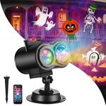 Halloween Christmas Projector Lights 2-in-1 Moving HD Patterns with 3D Ocean Wave LED Landscape Lights Waterproof Outdoor Indoor Holiday Projector Lights Xmas Halloween Decorations for Yard Garden