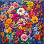 ALL4JIG Flowers Fun Jigsaw Puzzles for Adults and Kids, 1000 Pieces, Christmas Secret Santa Gift, White Elephant Gifts for Dog Lovers, Number Partitioned for Easy Solving