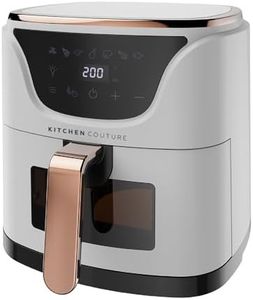 Kitchen Couture 6 Litre Compact Air Fryer Oven - Digital Touch Panel, 7 Preset Modes, Rapid Air Circulation, White Rose Gold