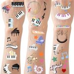 430 PCS Piano Notes Tattoos Temporary Stickers for Kids - Piano Notes Theme Party Supplies Decorations Music Birthday Baby Shower Goodie Bag Stuffers Favors Prize(30 Sheets)