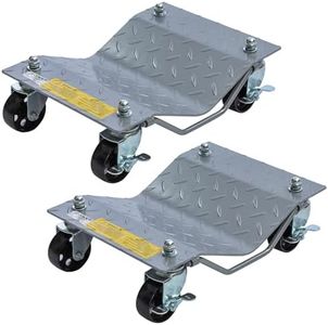 KATSU 2 Pack Wheel Dolly Car Skate Set 3000lbs Capacity Tire Dolly with 3" Swivel Casters for Moving Auto Repair Garage 161151