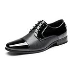 Bruno Marc Lace-Up Comfortable Fashion Shoes, Black-pat, 9