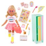 Glitter Girls – Glitter Girls – 14-Inch Poseable Doll Set – Blonde Hair & Green Eyes – School Locker, Roller Skates & Accessories – Toys for Kids 3 Years+ – Sunnie & GG School Locker Playset