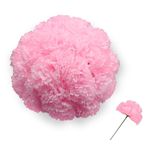 DH EYB Silk Carnation Flower, 50 Artificial Flowers, Used for Wedding Decoration DIY Handmade Flowers, Carnation Flower Diameter 3.5 Inches and 6 Inches Stem (Pink)