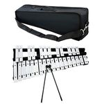 MAYQMAY Foldable 30 Note Glockenspiel Xylophone Wooden Frame Aluminum Bars Educational Percussion Musical Instrument with Carrying Bag