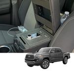 YOULAI Center Console Gun Safe - Console Gun Vault Compatible with 2016-2023 Toyota Tacoma, Fingerprint Lock with Backup Key.