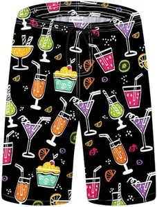 FT FENTENG Mens Swim Trunks for Men, Hawaiian Juice Mens Board Shorts Swimwear Bathing Suit with Mesh Lining, Funny Hawaii Quick Dry Beach Shorts for Men Swimming Trunks, XX-Large