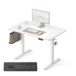 FEZIBO Standing Desk 40 x 24 Inch, Height Adjustable Desk with Memory Buttons, Electric Sit Stand Desk with 7th Gen Lift System, Home Office Table with Splice Board (Moon White)