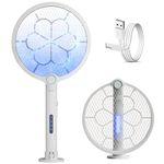 Lifelong 3-in-1 Foldable Electric Mosquito Racket | Mosquito Killer Racket | Fly Swatter | Stand & Hang Design | Mosquito Trap & UV Light | Rechargeable 1200mAh Battery | Type-C Charging