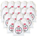 Shappy 20 Pieces Wedding Large Hangover Bag, 5 x 7 Inches Bachelorette Hangover Bag Kit Party Muslin Drawstring Survival Kit Pouch Party Favor Bags Hang over Bag Kits for Bridal Showers