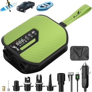 Electric Paddle Pump 10500mAh Rechargeable Car/SUP Pump, 50PSI Paddle Pump, 12V DC Dual-Stage (Inflation and Deflating) with 8 Nozzles, suitable for paddleboards, inflatable boats, kayaks, and cars