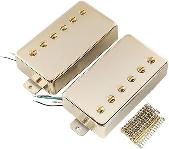 Artec VH59A Vintage Tone Covered Alnico 5 Magnet Humbucker Neck Bridge Pickups Set for LP Style Electric Guitar, Gold