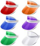 Ultrafun Unisex Candy Color Sun Visors Hats Plastic Clear UV Protection Cap for Sports Outdoor Activities