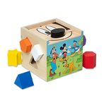 Melissa & Doug Disney Mickey Mouse & Friends Wooden Shape Sorting Cube | Mickey Mouse Toys, Classic Wooden Toys For Babies And Toddlers Ages 2+