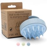 FABCARE Scalp Massage Brush | Head Massage & Hair Growth for All Hair Types | Wheat Straw & Silicone | Scalp Exfoliating for Wet & Dry Hair | Blood Circulation, Treatment Dry Scalp, Blue