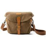 Camera Bag, BAGSMART SLR DSLR Canvas Camera Case, Vintage Padded Camera Shoulder Bag with Rain Cover for Women and Men, Khaki