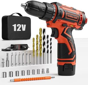 FAHEFANA Trapano Avvitatore Batteria 12V, Avvitatore a Batteria, Max 25Nm, 2 Velocità, 25+1 Impostazione Coppia, LED Luce, 24 Accessori e Valigia, 10mm Mandrino Autoserrante, 2.0Ah Batterie