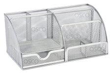 OSCO Large Wiremesh Desk Organiser - Silver