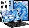 2026 Tablet 10 Inch Android 15 with Gemini AI, 30GB RAM+128GB ROM(TF 2TB), GMS, 8000mAh, Face ID, Octa Core 2.0GHz/BT5.0/GPS/Widevine L1/8MP+5MP/Widgets/5G WiFi Tablet with Keyboard & Mouse - Blue