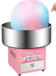 RIEDHOFF Cotton Candy Machine Commercial, Electric Cotton Candy Maker with 20 inch Stainless Steel Bowl for Family, Party, Amusement Park, Carnival- Pink, Without Cart