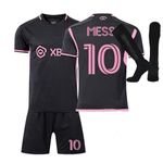 LaoPANPAN Youth Kids Soccer Jersey Boys Jersey Kit Football Suit Soccer Jersey Shorts Set Fans Gift Tshirt Pink