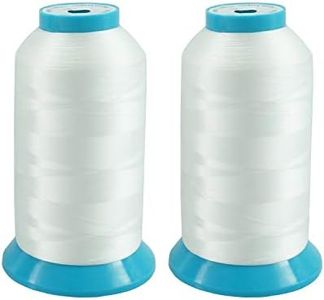 New brothread Set of 2 White Bobbin Thread/Bottom Thread 60WT Huge Spool 5000M (5500Y) for Embroidery and Sewing Machines