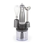 Salter Cosmos 3-in-1 Hand Blender – Whisk, Blender & Chop, Food Processor, Vegetable Chopper, Stainless Steel Blades, 500ml Chopping Bowl, Whisk & Blender Attachments, 2 Speeds, 350W, EK2827GUNMETAL
