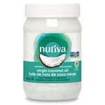 Nutiva Organic Coconut Oil 444 ml, Cold-Pressed, Natural Hair Oil, Skin Oil, Massage Oil and Fresh Flavor for Cooking Oil, Non-GMO, USDA Organic, Unrefined Extra Virgin Coconut Oil (Huile de Coco)