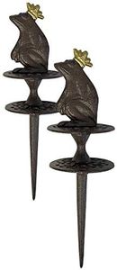 BestNest Esschert Cast Iron Frog Prince Garden Hose Guides, 2 Pack