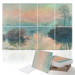 PINWELIFE® Wall Art Acoustic Panels, Sound Proof Absorbing Panels for Home/Office, Decorative Absorbing Dampening, Noise and Echo Cancelling, 120x80cm (Sun setting on the Seine_Monet)