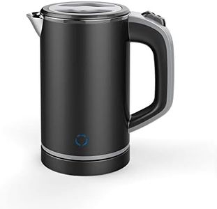 HotTopStar Electric Kettles 600W, 0.8L Stainless Steel Kettle, Portable Mini Electric Kettle, Compact Travel Electric Kettles, Auto Shut-Off & Boil-Dry Protection, Ideal for Home, Office, Hotel-Black