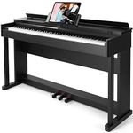 Artist Hand Digital Piano 88 Weighted Keys Hammer Action, Full Size Keyboard Electric Piano with 3 Pedals, Dual Stereo Speakers, Furniture Stand, Black