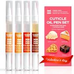 Cuticle Oil Pen for Nails - 4 Cuticle Oil Pens with Dessert Scents - Nail Strengthener and Growth Nail Oil Pen with Almond Oil, Jojoba Oil for Nails, Vitamin E Oil for Nails Care - Nail Growth Oil Pen