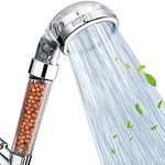 NOSAME Shower Head, Handheld High Pressure Filter Filtration Stone Stream Water Saving Ionic with 3-Way Modes for Dry Skin and Hair (Clear)