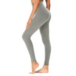 GAYHAY High Waisted Leggings for Women - Soft Opaque Slim Tummy Control Printed Pants for Running Cycling Yoga, A-tea Gray, Small-Medium