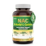 Herba NAC Supplement 600mg – 180 Vegetable Capsules | N-Acetyl-L-Cysteine | NAC Supplement 600 mg for Antioxidant | Premium & Pure | Product of Canada | 180 Capsules