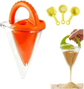Drippy Sand Castle Maker Toys, Sand and Water Mixing Toy Spilling Funnel for Adult, Sands Beach Sifting Funnels Drizzle Castle Maker, Outdoor Sand Sifting Funnel (Orange-Set)