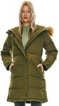 Orolay Women's Thickened Down Coat with Adjustable Hood Warm Winter Jacket Army Green