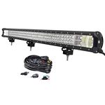 Willpower 40 inch 540W LED Light Bar Triple Row Spot Flood Combo Beam Off Road Lights Waterproof Work Light with Wiring Harness for Jeep Trucks SUV ATV UTV Boat Lights, 12V 24V