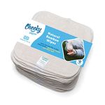 Cheeky Wipes - 25 Washable Bamboo Terry Cloth Wipes, 15x15cm Reusable White Pack, Perfect for Baby's Hands and Face, Absorbent, Super Soft and Naturally Anti-Bacterial | Eco Friendly