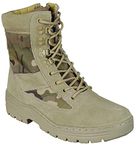 Savage Island Desert Camo Army Combat Patrol Tactical Zip Boots Military (8 UK, Sav Camo)
