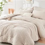 HYMOKEGE Beige King Size Comforter 
