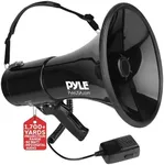 Pyle Megaphone Speaker PA Bullhorn with Built-in Siren 50 Watts & Adjustable Volume Ideal for Football, Baseball, Hockey, Cheerleading Fans & Coaches or for Safety Drills