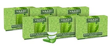 Vaadi Herbals Soap Bar Breezy Aloe Vera Natural Soap For All Skin Type Sulfate Free 6 X 75 G