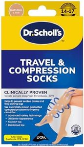Scholl Flight Compression Hosiery Socks for Ladies, Natural, 8-10 – Prevent Swollen Ankles and Tired Aching Legs with Clinically Proven Graduated Compression – Ultra Soft Comfort Top, Reinforced Toe
