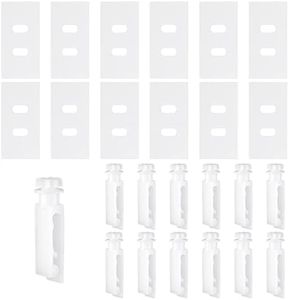 Vertical Blinds Repair Kit, Include 12 Sets Vertical Blind Repair Tabs and 12 Pcs Vertical Blind Stem Clips Replacement, Vertical Blinds Replacement Parts for Broken and Missing Vertical Blinds